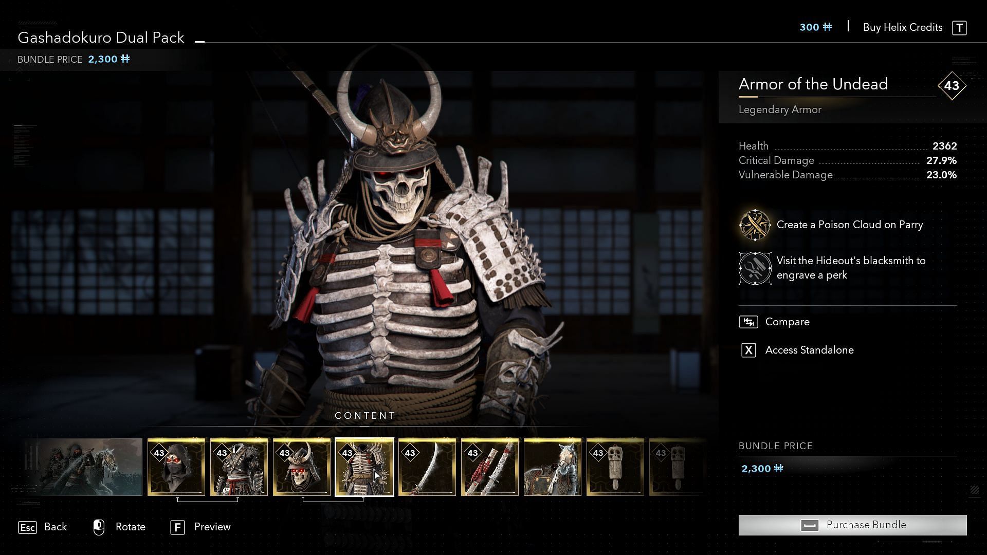Armor of the Undead's stats in Assassin's Creed Shadows (Image via Sportskeeda Gaming // Ubisoft)